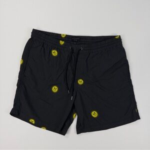 AllSaints Swim Shorts Mens Medium Black AOP Sunsmirk Swim Trunks